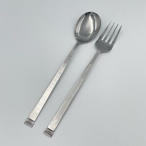 Vintage Stainless Steel MCM IONIC Salad Serving Set 2 PC Serveware Japan UNF311